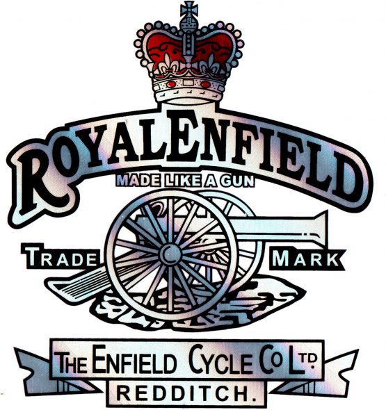 Made Like A Gun Redditch Mettalic Silver Red & Black Sticker for Royal Enfield (Big Size) Motorcycle Design Sticker