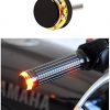 Monk 29 Motorcycle/Bike Handlebar/Handle Weight Light Indicators for Royal Enfield - Bar End Turn Signal Grip (Black, Orange LED, Set of 2, Metal Built, Front Tapered) - Image 3