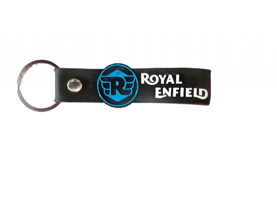 Monk 29 High Quality Black with Blue Rubber Keychain/Keyring for Royal Enfield Motorbikes