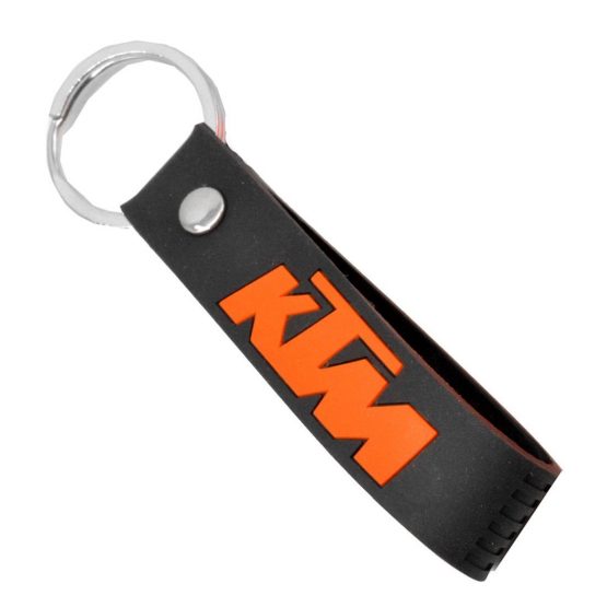 Monk 29 KTM Logo Rubber Black & Orange Keychain for Motorbikes