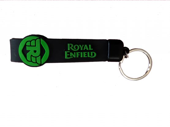 Monk 29 Black & Green Royal Enfield Rubber Motorbikes keychain/Keyring